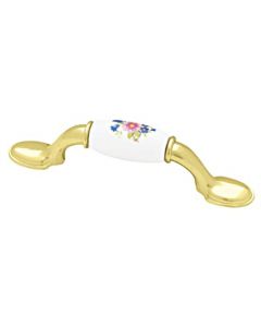 Polished Brass / White 3" [76.20MM] Barrel Pull by Liberty - P50012C-PBW-C5