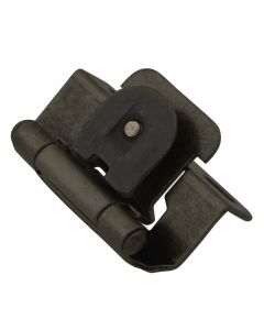 Black Iron Single Demountable 1/2" Overlay Hinge by Hickory Hardware, SKU: P5313-BI