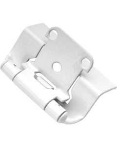 White Powder Coat Semi-Wrap Hinge by Hickory Hardware sold in Pair - P5710F-W2
