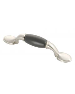Satin Nickel / Black 3" [76.20MM] Barrel Pull by Hickory Hardware sold in Each - P796-SNB