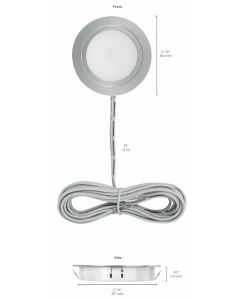Tresco power pockit 3w 5000k nickel led puck light 2-1/2in - 12v - poc-3eqfr-cni-1