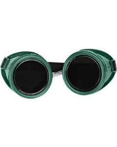 Radnor® Welding Goggles With Green Hard Plastic Frame And Shade 5 Green 50mm Round Lens
