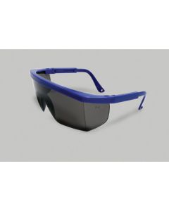 Radnor® Retro Series Safety Glasses With Blue Frame, Gray Anti-Scratch Lens And Integrated Sideshields