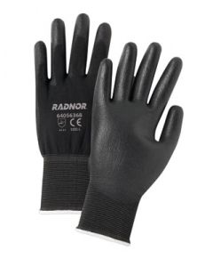 Radnor® X-Large Black Economy Polyurethane Palm Coated Gloves With Seamless 13 Gauge Nylon Knit Liner