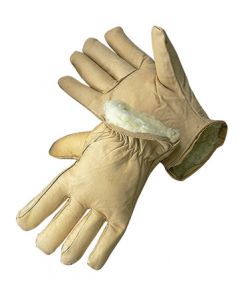 Radnor® X-Large Tan Leather Thinsulate® Lined Cold Weather Gloves With Keystone Thumb, Safety Cuffs, Color Coded Hem And Shirred Elastic Wrist