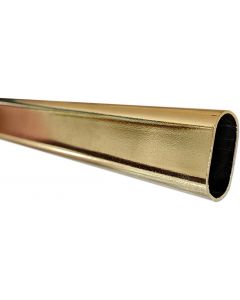 8' Polished Brass Steel Closet Rod Oval 15MMx30MM - Discontinued