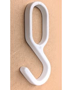White Metal Closet Rod Sliding Hook 15MMx30MM - Discontinued