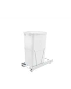 50 Quart Pull-Out Waste Container with Lid and Full Ext. Slides, White MFG:RV-12PB-50 S
