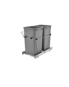 2-27 Quart Waste Containers with Full Extension Slides, Silver MFG# RV-15KD-17C S