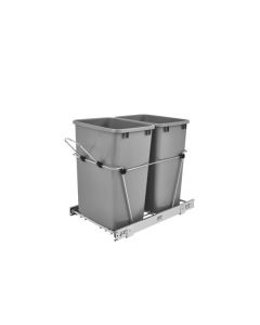 2-35 Quart Waste Containers with Full Extension Slides, Silver MFG# RV-18KD-17C S