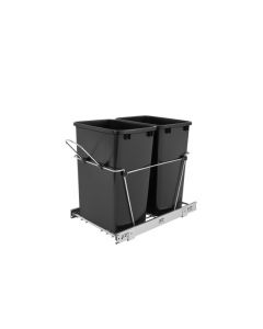 2-35 Quart Waste Containers with Full Extension Slides, Black MFG# RV-18KD-18C S