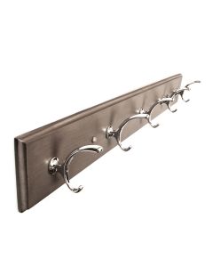 Chrome / Glazed Gray 28" [710.00MM] 5 Hook Rail by Hickory Hardware - S077223-GGYCH