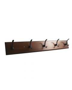 Oil Rubbed Bronze / Medium Grain 28" [710.00MM] 5 Hook Rail by Hickory Hardware - S077223-MG10B