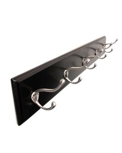 Satin Nickel / Black 28" [710.00MM] 5 Hook Rail by Hickory Hardware - S077224-BLSN