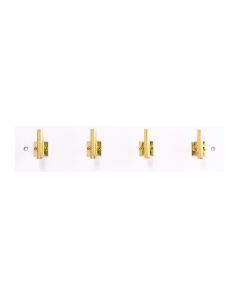 Brushed Golden Brass / White 18" [457.00MM] 4 Hook Rail by Hickory Hardware - S077225-WBGB