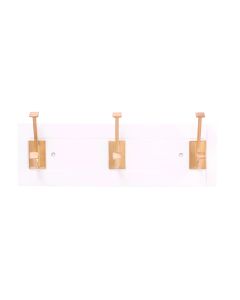 Brushed Golden Brass / White 17-1/2" [444.50MM] 3 Hook Rail by Hickory Hardware - S077226-WBGB