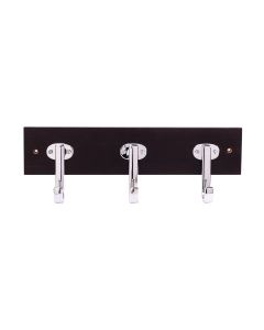 Chrome / Cocoa 18" [457.00MM] 3 Hook Rail by Hickory Hardware - S077227-COCH