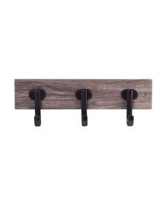 Black Iron / Light Rustic 18" [457.00MM] 3 Hook Rail by Hickory Hardware - S077227-LRBI