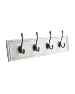 Satin Nickel / White 20" [508.00MM] 4 Hook Rail by Hickory Hardware - S077229-WSN