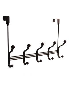 Bronze 15-3/16" [389.26MM] Over-The-Door 5-Hook Rail by Hickory Hardware sold in Each - S077542-BRZ