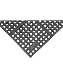 Superior Manufacturing Notrax® 3' X 3' Black 3/4" Thick Nitrile Rubber Niru® Cushion-Ease® GSII™ Wet/Dry Area Safety/Anti-Fatigue Floor Mat With Interlocking Edges And Grit