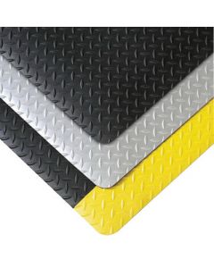 Superior Manufacturing Notrax® 3' X 12' Black And Yellow 1" Thick Vinyl Saddle Trax™ Grande™ Dry Area Safety/Anti-Fatigue Floor Mat