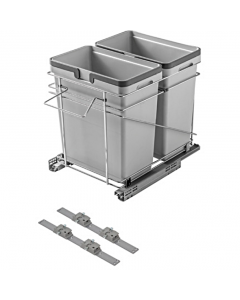 Salice 15" Pull-Out Waste Container with 2 - 32 Quart Bins - QPAM15228CR