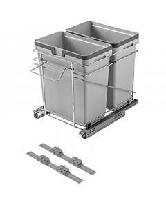 Salice 21" Pull-Out Waste Container with 2 - 35 Quart Bins - QPAM21235CR