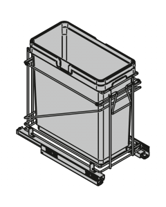 Salice 12" Pull-Out Garbage Container with 1 - 35 Quart Bin - QPAM12135CR