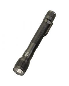 Streamlight® Black Jr.® Flashlight With LED, Black Nylon Flapless Holster And Pocket clip (2 AA Alkaline Batteries Included)