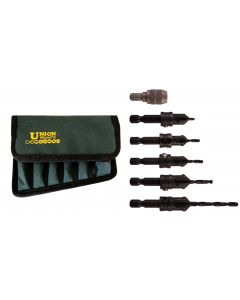 Coated Countersink Drill Bits. Quick Change Drill Chuck included. Sold In Set - Discontinued