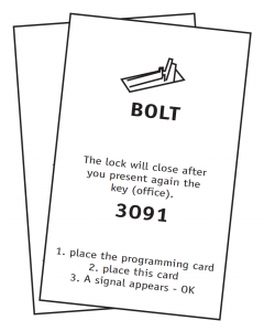 Bolt Mode Programming Card for Solo Lock System PN: SOLO-3091SET