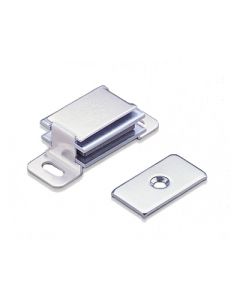 Magnetic Catch with Aluminum Housing  and  Clear Zinc Chromate Strike (Screws Included) - PN: SUPER-88