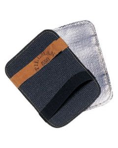 Tillman™ 5 1/2" X 7 1/2" Silver And Black Aluminized Carbon Kevlar® Heat Resistant Backhand Pad With Vermiculite Coated Fiberglass Coated