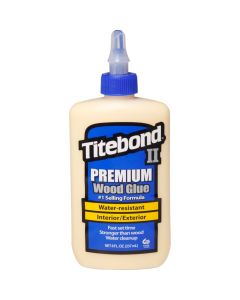 Franklin International Titebond II Premium Wood Glue 8 Oz Translucent - Yellow Cross-linking Polyvinyl Acetate