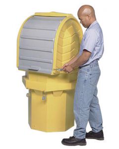 UltraTech 36" X 36" X 66" Ultra-Hard Top P1 Plus Spill Pallets® Yellow Polyethylene 1-Drum Spill Pallet With 70 Gallon Spill Capacity And Drain