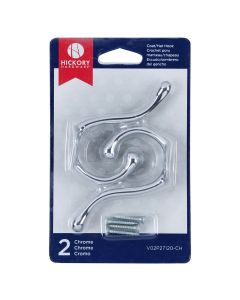 Chrome Utility Hook by Hickory Hardware sold in Pair - V02P27120-CH