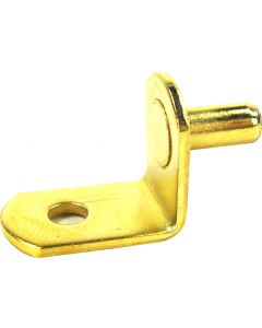 Shelf Pin Metal L Shape 5mm Brass Finish Bag 100 PN: W-SP-5MMLPB-WH