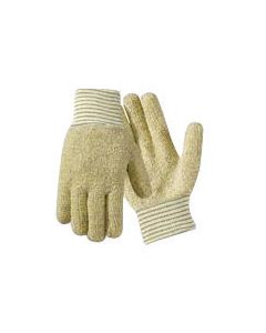 Wells Lamont Large Yellow And White Jomac® Medium Weight Loop-Out Kevlar® Cotton Blend Terry Cloth Heat Resistant Gloves With Knit Wrist Cuff