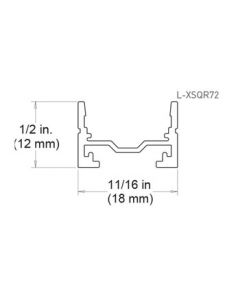 Tresco Infinex Aluminum Square Profile Extrusion 72"  - 12V