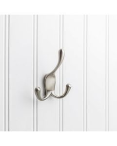 Satin Nickel 4" [101.50MM] Triple Coat Hook by Jeffrey Alexander - YT40C-400SN