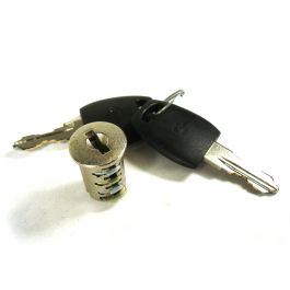 Key Core Rear Lock Core 005 Nickel Finish + 2 Keys