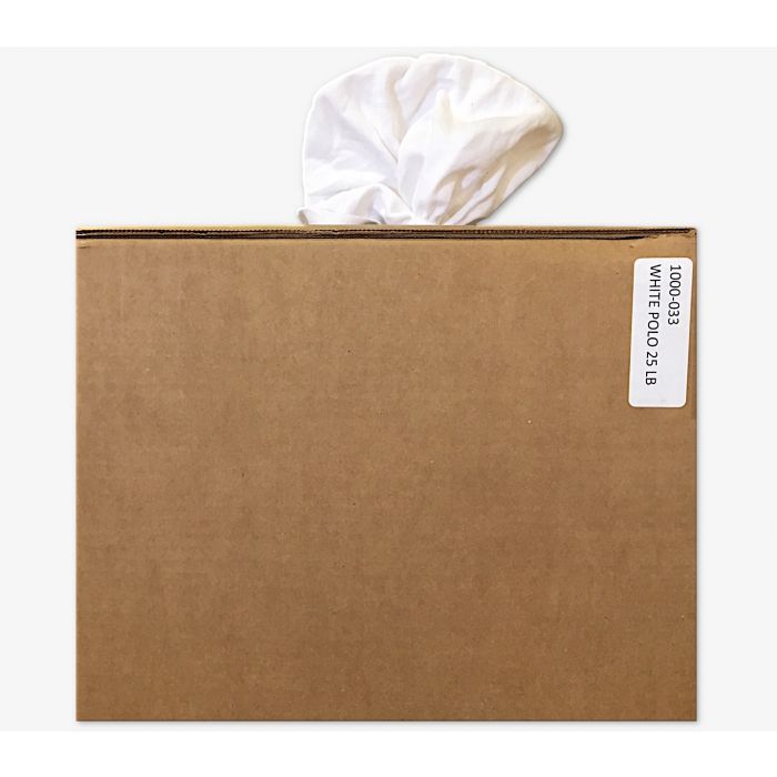 White Pill-free Soft Cloth Wipes ( Rags ) 25 lb. Box