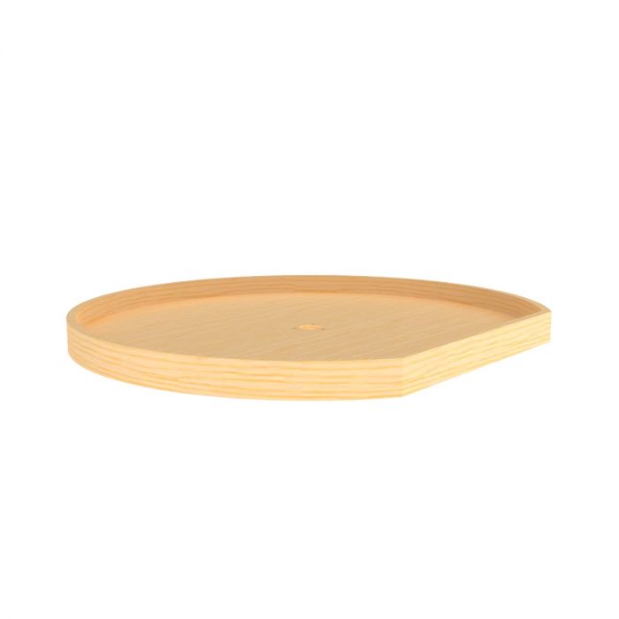 31" DShape Wood Lazy Susan Single, nondrilled With Bearing/Stop Natural