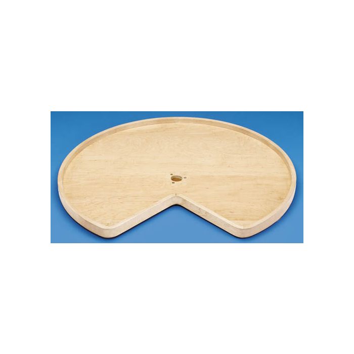 32" Kidney Shape Wood Lazy Susan Bulk 8, Drilled Natural