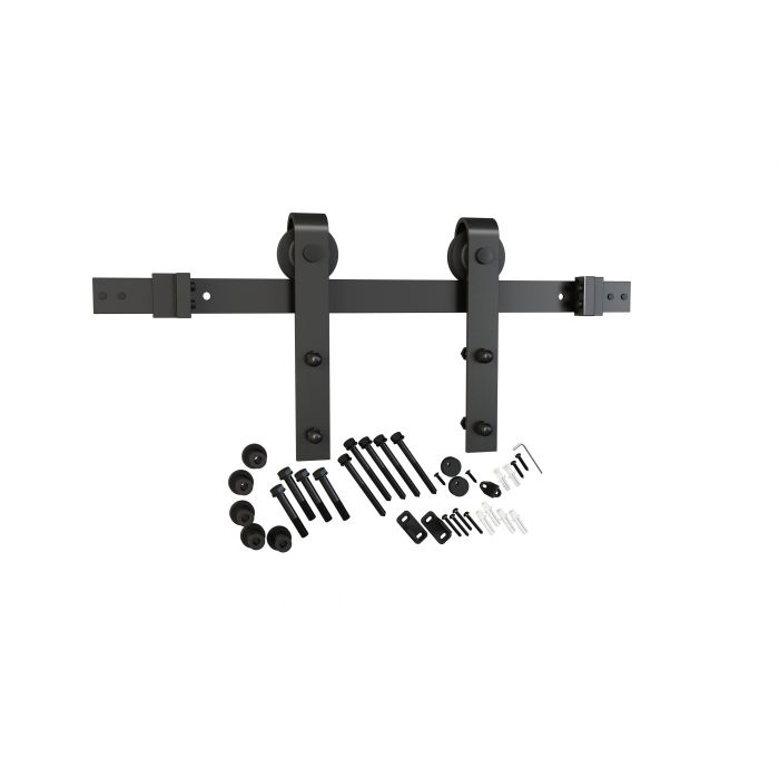 U S Futaba Flat Rail Matte Black Barn Door Hardware Surface Mount Kit