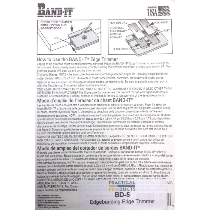 Cloverdale 25233 Band-it Edge Trimmer Blades for sale online 
