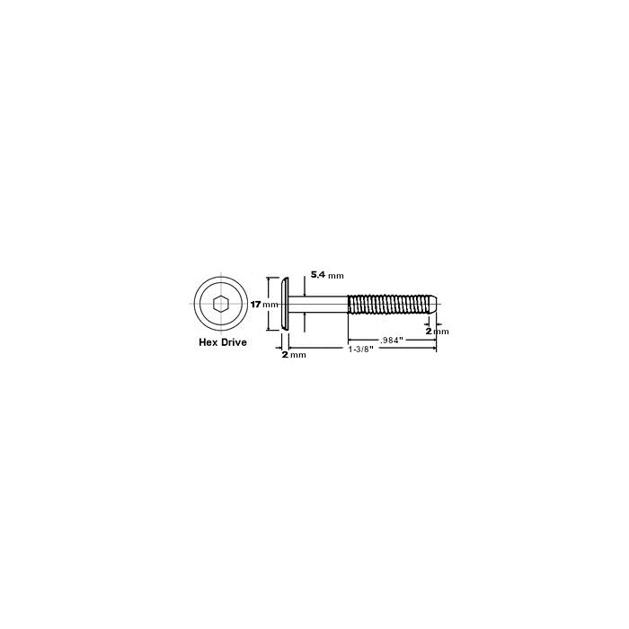 1 4 X 1 3 8 Hex Drive Joint Connector Bolt 17mm Diameter Head 984