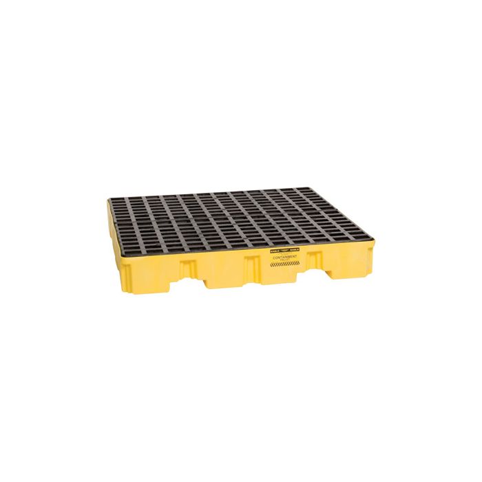 Eagle 51 1/2" X 51 1/2" X 8" Yellow HDPE 1Drum LowProfile Spill Containment Pallet With 66