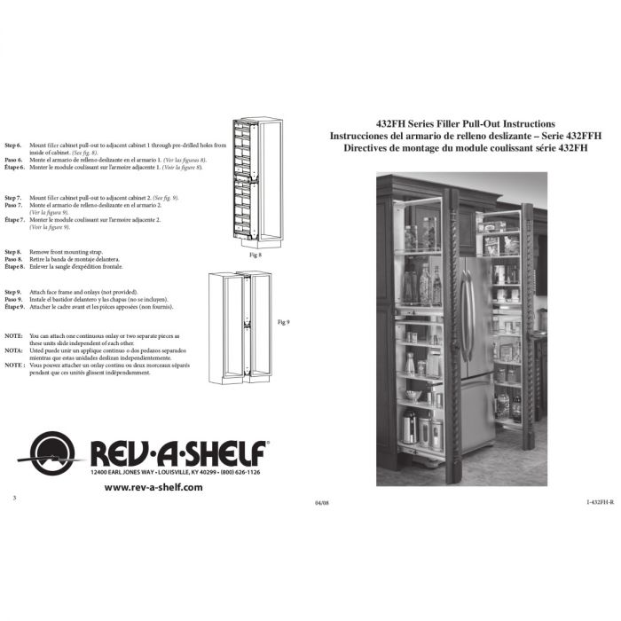 Rev-A-Shelf - 432-TF39-6C - 6 Tall Filler Organizer Pullout